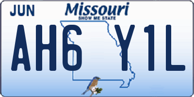 MO license plate AH6Y1L