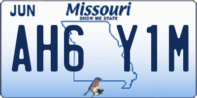 MO license plate AH6Y1M