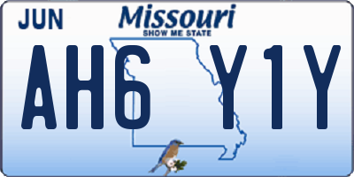 MO license plate AH6Y1Y