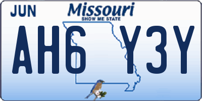 MO license plate AH6Y3Y