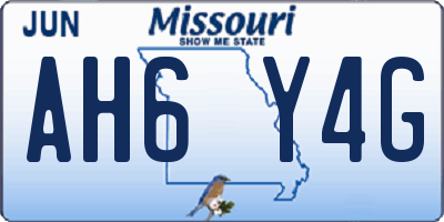 MO license plate AH6Y4G