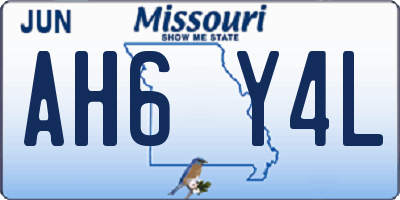 MO license plate AH6Y4L
