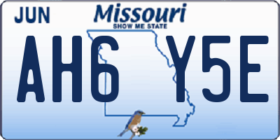 MO license plate AH6Y5E