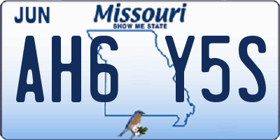 MO license plate AH6Y5S