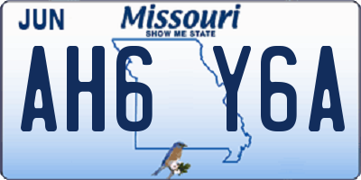 MO license plate AH6Y6A