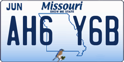 MO license plate AH6Y6B