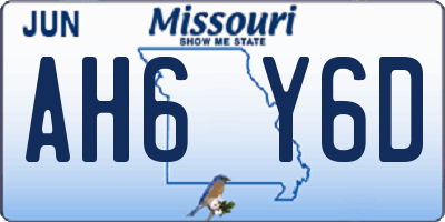 MO license plate AH6Y6D