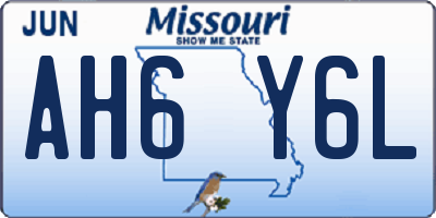 MO license plate AH6Y6L