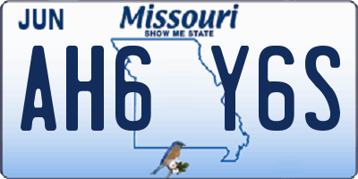 MO license plate AH6Y6S