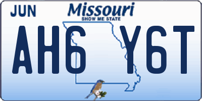 MO license plate AH6Y6T