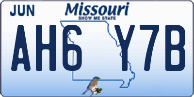 MO license plate AH6Y7B