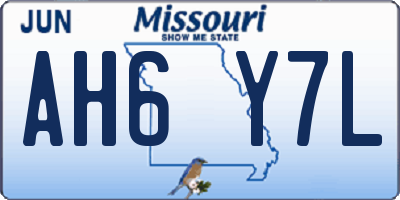 MO license plate AH6Y7L