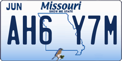 MO license plate AH6Y7M