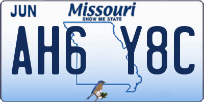 MO license plate AH6Y8C
