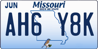 MO license plate AH6Y8K