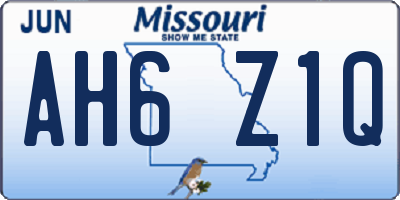 MO license plate AH6Z1Q