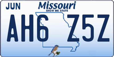 MO license plate AH6Z5Z