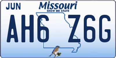 MO license plate AH6Z6G