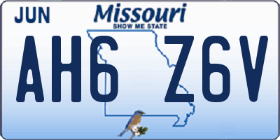 MO license plate AH6Z6V