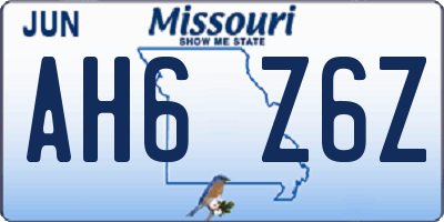 MO license plate AH6Z6Z