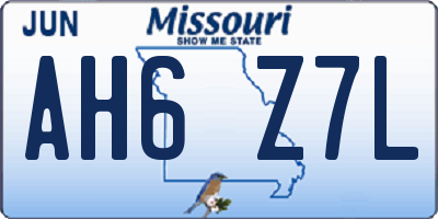 MO license plate AH6Z7L