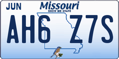 MO license plate AH6Z7S