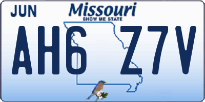 MO license plate AH6Z7V