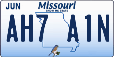 MO license plate AH7A1N