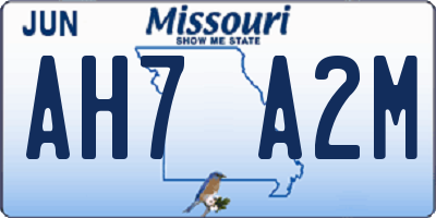 MO license plate AH7A2M