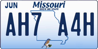 MO license plate AH7A4H