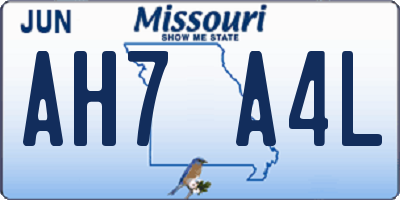 MO license plate AH7A4L