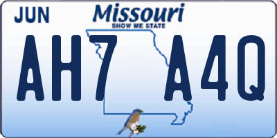 MO license plate AH7A4Q