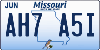 MO license plate AH7A5I