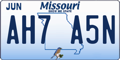 MO license plate AH7A5N