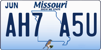 MO license plate AH7A5U