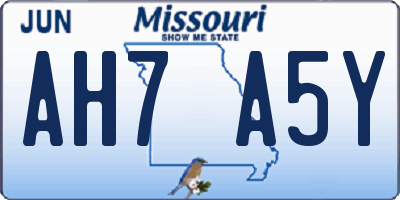 MO license plate AH7A5Y