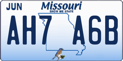 MO license plate AH7A6B