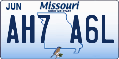 MO license plate AH7A6L