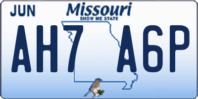 MO license plate AH7A6P