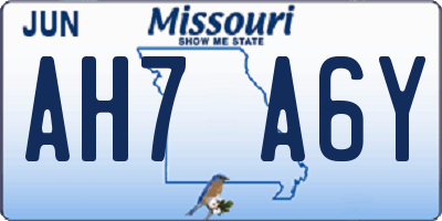 MO license plate AH7A6Y