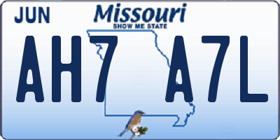 MO license plate AH7A7L