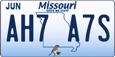 MO license plate AH7A7S
