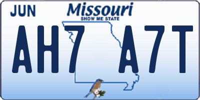 MO license plate AH7A7T