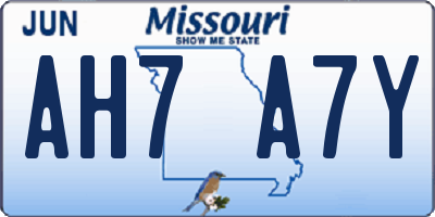 MO license plate AH7A7Y