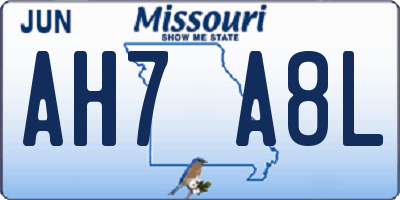 MO license plate AH7A8L