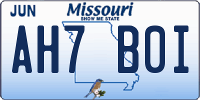 MO license plate AH7B0I