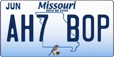 MO license plate AH7B0P