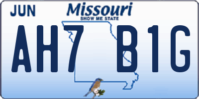 MO license plate AH7B1G