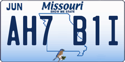 MO license plate AH7B1I