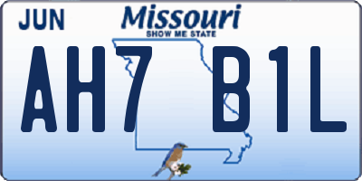 MO license plate AH7B1L